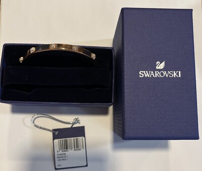 Swarovski 5184528 White, Rose gold-tone finish Dextera bangle holiday gift large