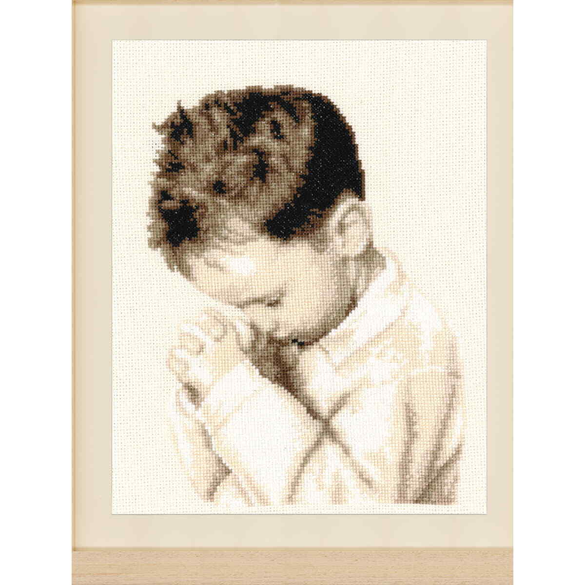 Vervaco counted cross stitch kit ""Praying boy"", 21x28cm, DIY