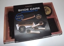 NEW BERKSHIRE CEDAR WOOD SHOE SHINE KIT WITH 5 BRUSHES SHINE CLOTHES POLISH