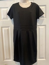 NWT women's Acevog little black dress size large short sleeve back zip