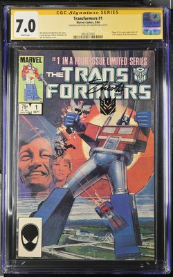 Transformers #1 CGC SS 7.0 Signed & Sketch (Decepticon Logo) By Jim Shooter 1984