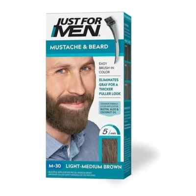 JUST FOR MEN MUSTACHE & BEARD - M-30 - LIGHT-MEDIUM BROWN - EASY BRUSH-IN COLOR