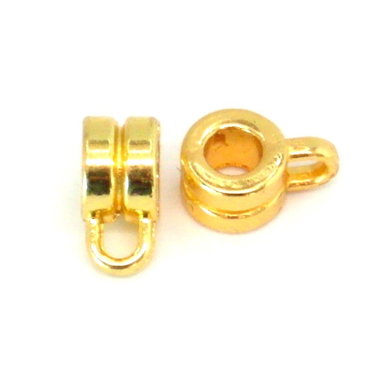 Bail Finding Beads 30pcs Charm Hanger 9mm x 4mm Gold Plated Components Jewellery
