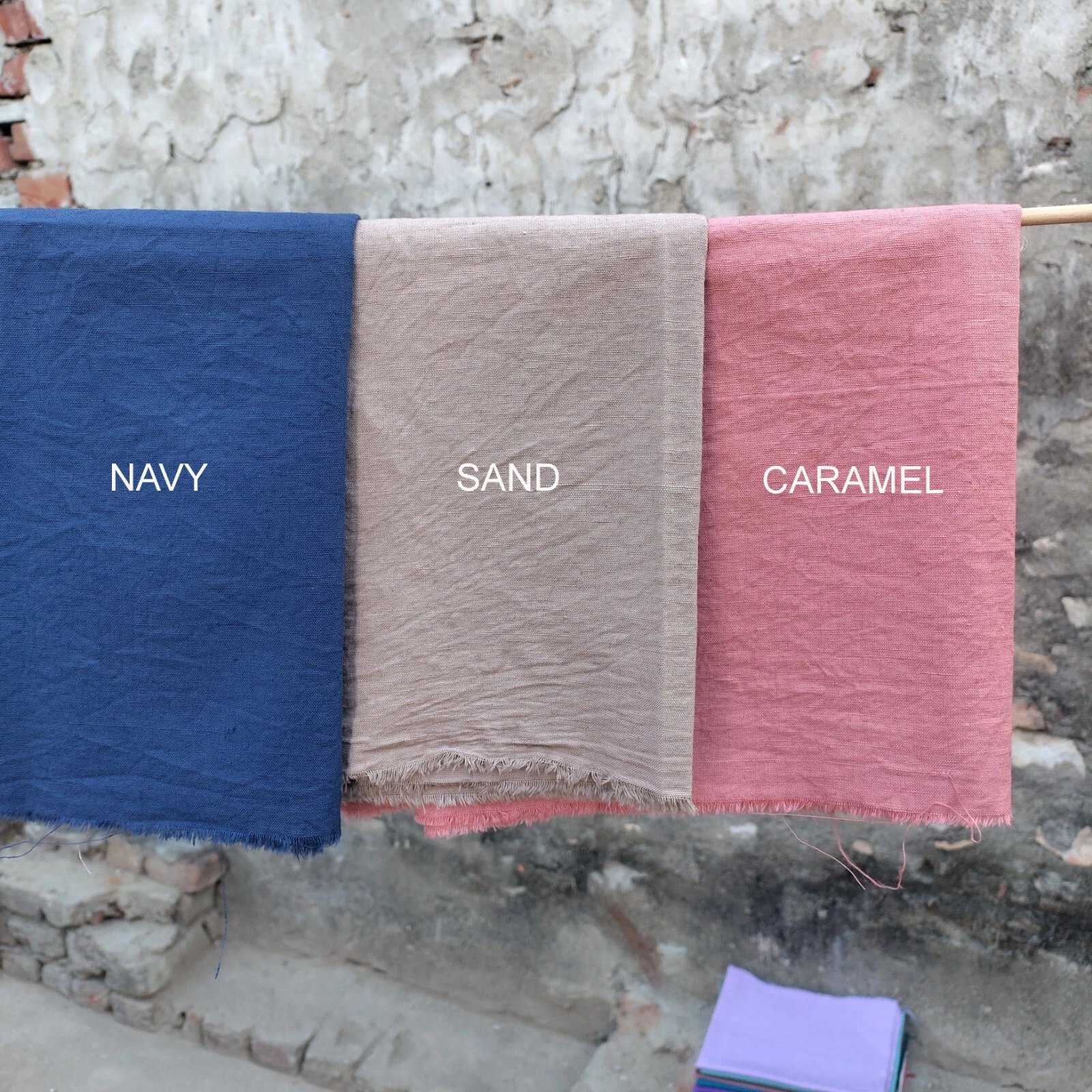 OFF WHITE Tessuto Lino Guscio d'Uovo da Giardino Materiale Morbido per Cucito Abbigliamento e Decorazione