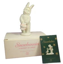 Snowbunnies Department 56 Easter Figurine A Basket of Cheer 2000 Box and Booklet