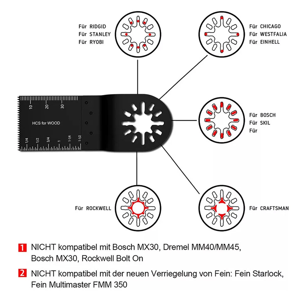 100 Tlg Multifunktionswerkzeug Zubehör Für Bosch Makita Multitool Werkzeug Set - Bild 4 von 4