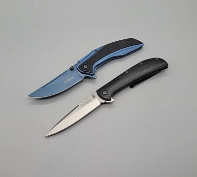 Kershaw 8320 / 2330 Pocket Knives - Lot of 2 - Frame Lock / Assist Plain Blades