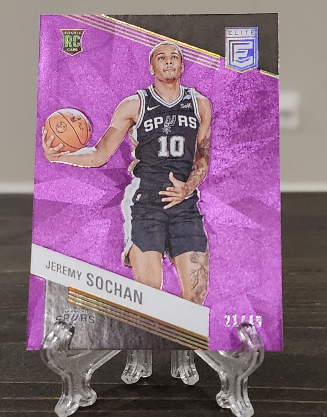 Jeremy Sochan 2022-23 Panini Donruss Elite Rookie SP Purple /49 Spurs