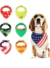 Chrider Dog Bandanas Adjustable Kerchief 20x20x28 6 Pieces