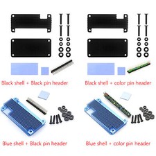 V1 Blue/Blue Aluminum Shell Protective Case Pin for Raspberry Pi Zero 2W