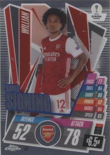 Topps Chrome Estêvão Willian RC /99 Green X-Fractor Chelsea UEFA 