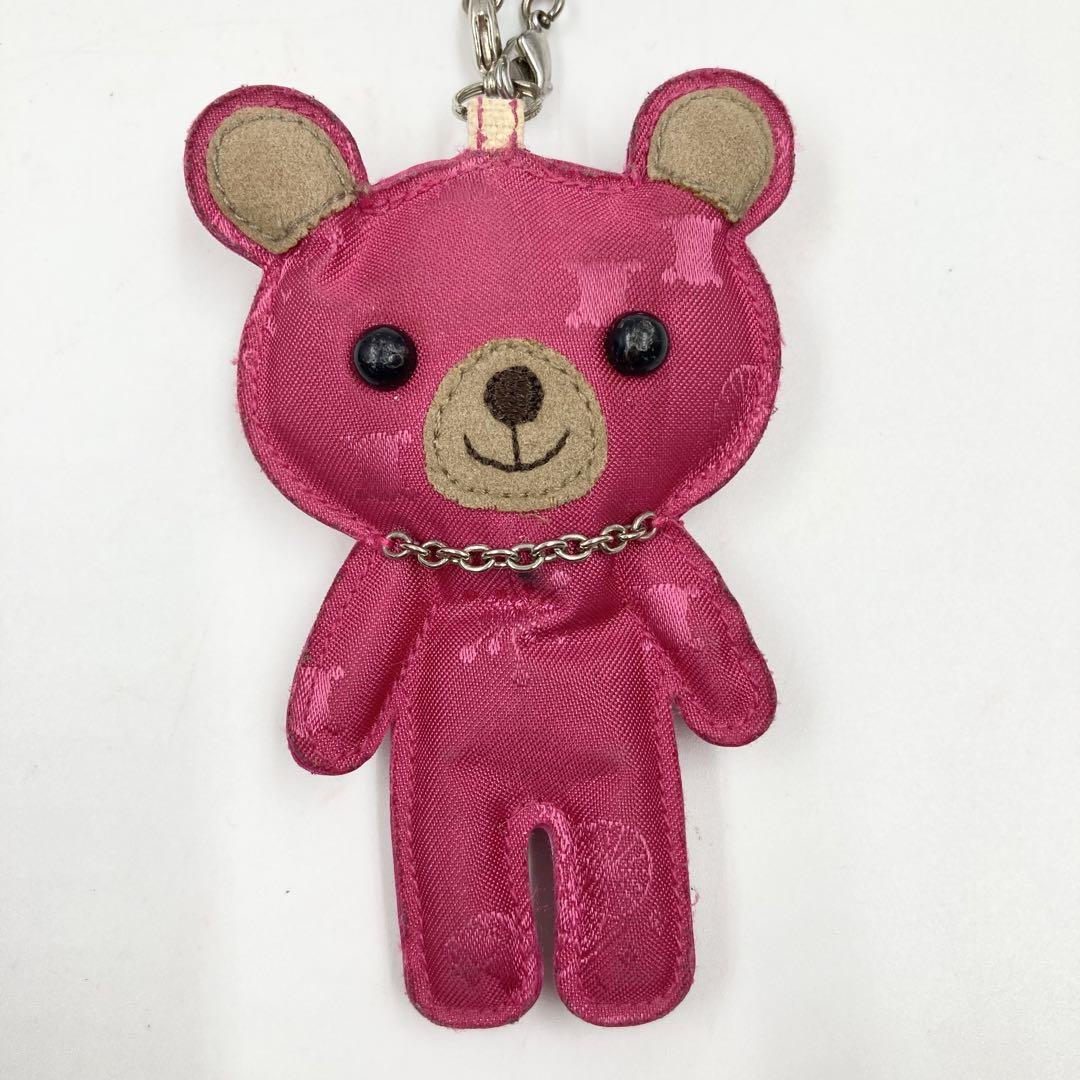 CELINE Toriomphe Canvas Pink Bear Bag Charm Keychain Used | eBay