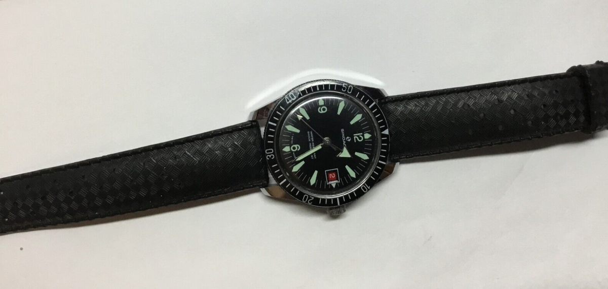 Vintage 1970's Swiss Sindaco Diver Black Dial #6131 AS IS Repair