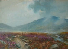 James Townshend - Watercolor with Gouache  "Lydford Moors""