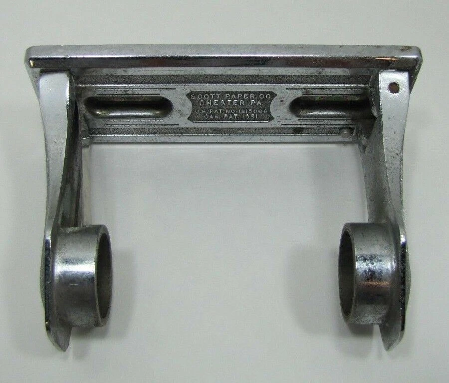 Soporte de papel higiénico de 1930 Art Deco Scott Paper Co Chester Pa EE. UU. herrajes Foto 4 de 4