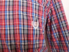 Nice Men's Large Ralph Lauren Chaps Easy Care Red Plaid LS Button-Down Shirt GUC