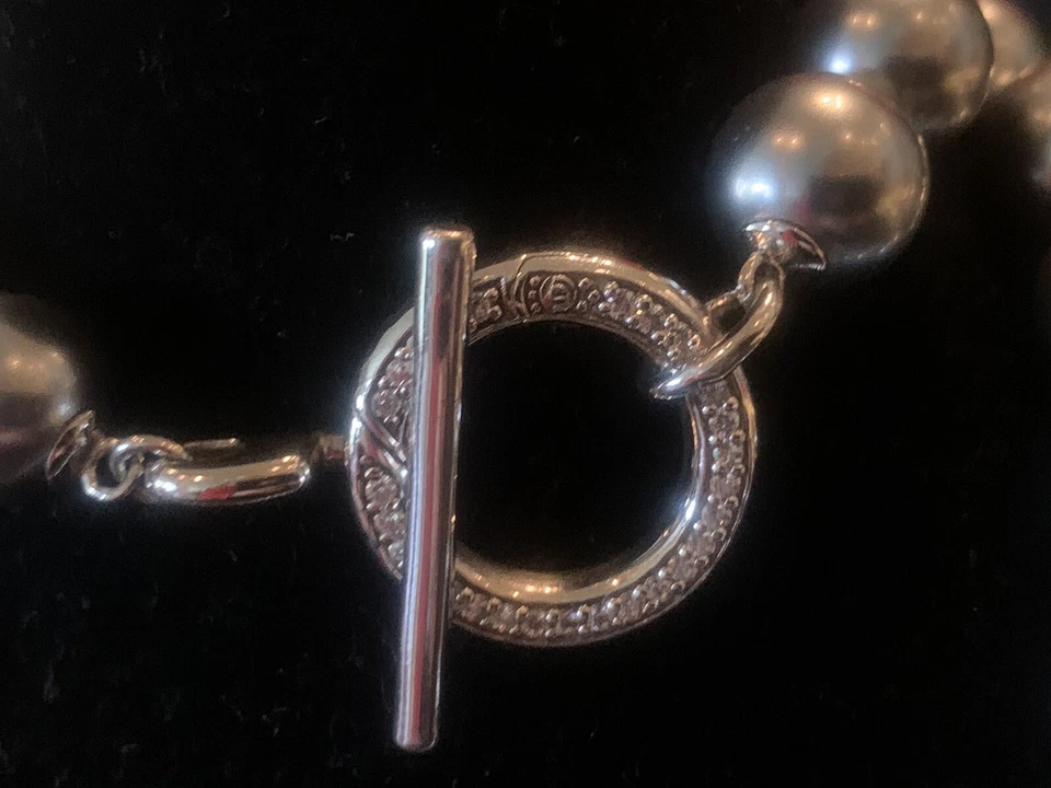 TI SENTO MILANO PERLENKETTE SWAROVSKI VERSCHLUSS 925er SILBER PLATINIERT COLLIER - Bild 4 von 4