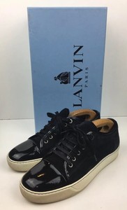 LANVIN 'DBB1' Navy Suede Leather Patent 