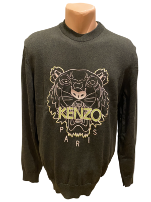 KENZO, tiger-embroidered crew-neck jumper, FC55PU6993XA, Size: L