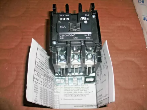 EATON C25DND340 3P 120V COIL 40/50A CONTACTOR