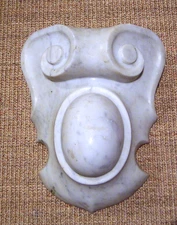 Antique Carved White Marble Keystone Architectural Salvage 8.5" X 10"