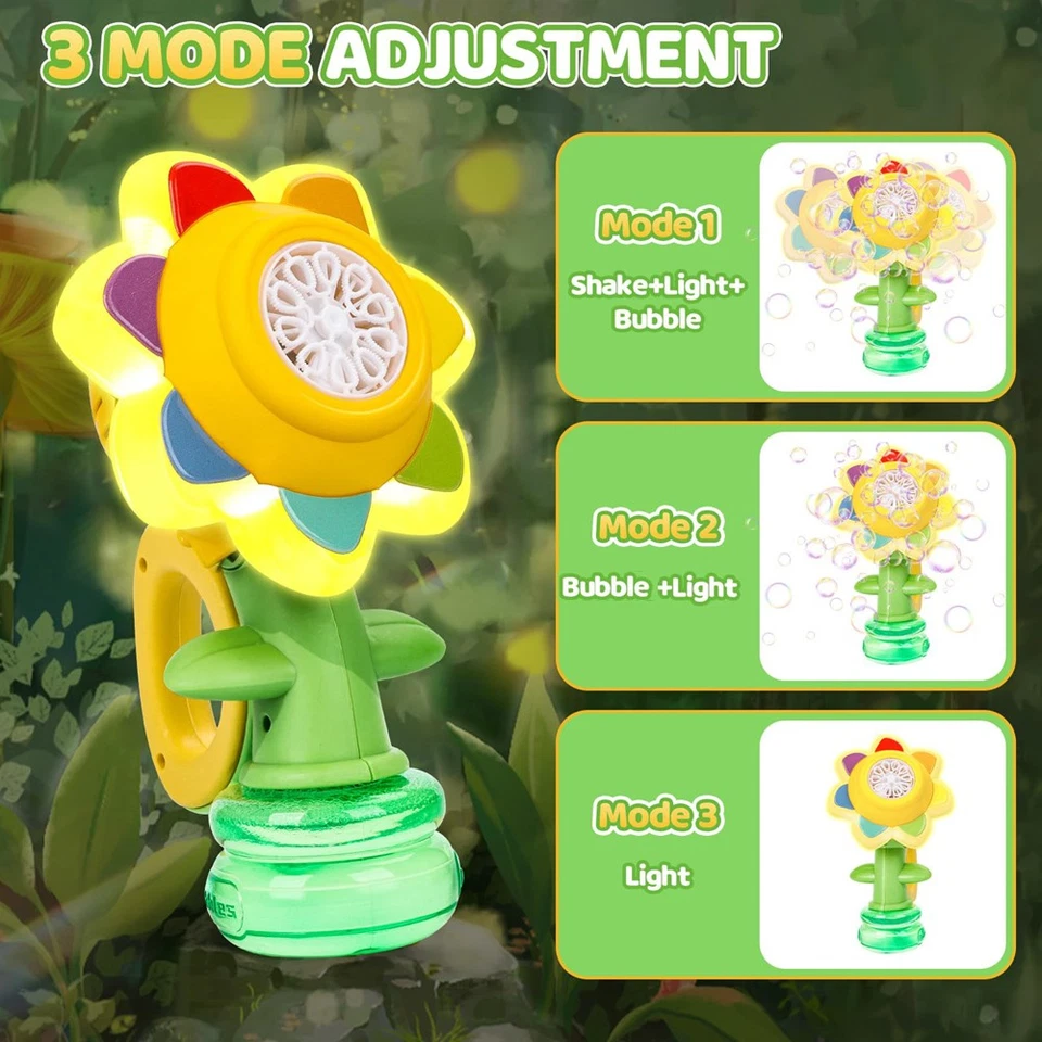 Seifenblasenmaschine für Kinder, Glühende luftblasen Maschine mit 3 modi 500mah - Bild 3 von 4