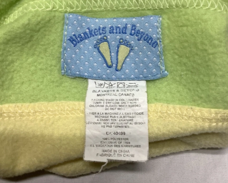 Blankets and Beyond 30x36 Frog Baby Blanket Yellow and Green Pastel - Image 3 of 4