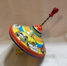 VTG Ohio Arts Tin Spinning Top W/ Racing Cars 9x11 used CV