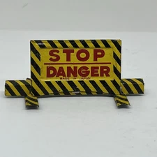 HO Scale Train Railroad Stop Danger Metal Caution Sign Vintage Made In Japan