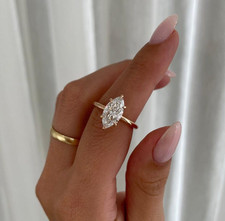 Marquise Cut Engagement Ring with 6 Prong Wedding 18k gold Ring diamond