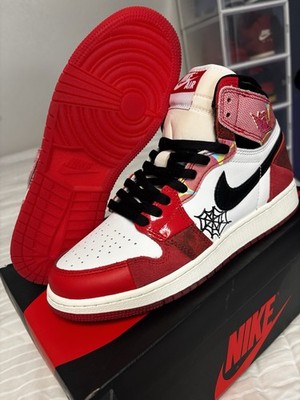 Autographed Miles Morales/Nadji Jeter Air Jordan 1 Spider-Man DV1753-601 Size 6Y