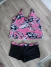 Damentankini schwarz-pink Gr.42-44