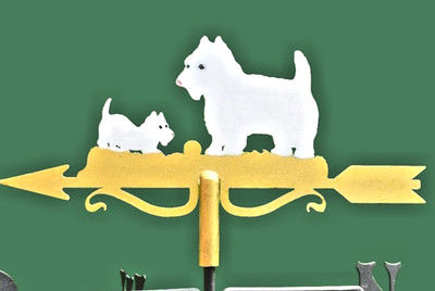 Mini Westie Dog Weathervane West Highland Terrier garden ornament 