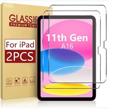 2xTempered für iPad A16 11th 10th 9th 8th 7th Air 11 Pro Glas Displayschutzfolie