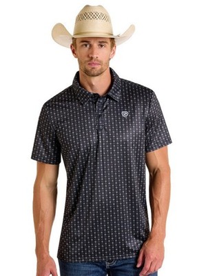 Rock & Roll Black Geo Print - Mens Polo - Bm51T06617