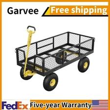 900 LBS Garden Cart on Wheels with Adjustable Handles Removable Mesh Sides NEW