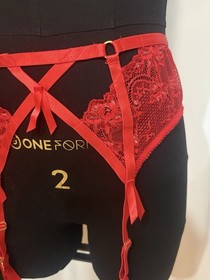 DITA VON TEESE Red madame X Suspender Garter Belt US 8 UK 12 EU 38 M NWT