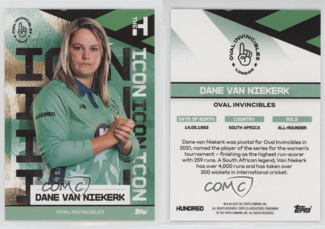 2022 Topps The Hundred Icons Dane Van Niekerk 0ni9 thumbnail 3