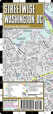 STREETWISE WASHINGTON DC MAP - LAMINATED CITY CENTER By Streetwise Maps *VG+*