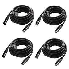 25 Ft Flexible DMX Cable, Gold-Plated 3 Pin Signal XLR Male to Female DMX Cable