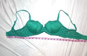 Agent Provocateur Women's 36C Push Up Bra Cushioned lace Green/ Emerald Green