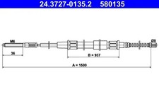 Handbremsleitung 24.3727-0135.2 ATE für VW GOLF III GOLF III Variant VENTO