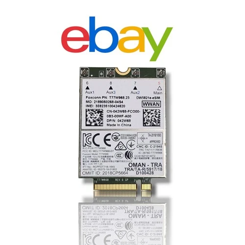 Zum Verkauf steht ein Dell Foxconn DW5821e WWAN Modul mit eSIM im M.2 NGFF #W200
