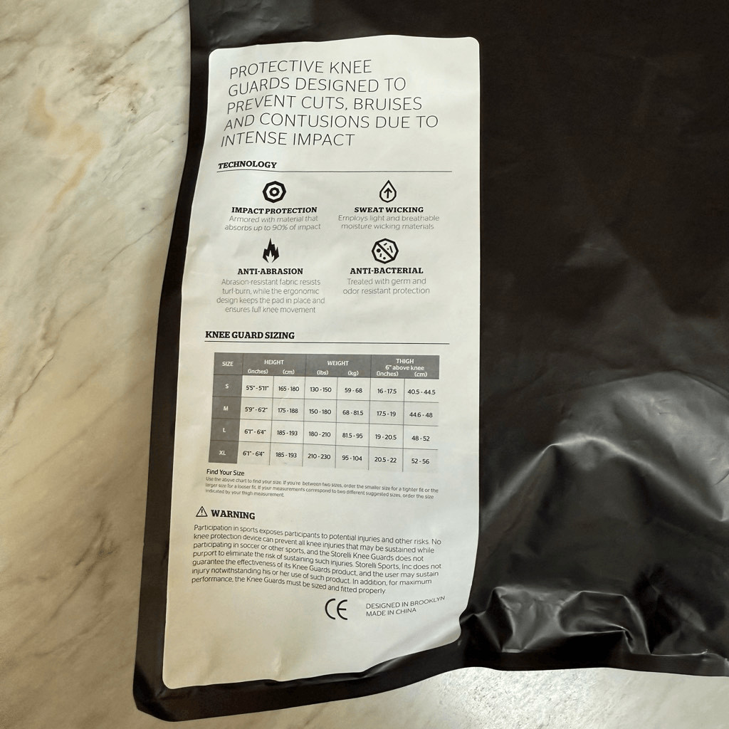 Storelli BodyShield Knee Guards, High-Impact Protection, Sweat-Wicking SZ M