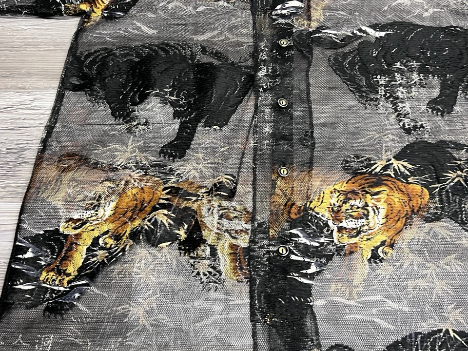 Camisa De Colección Canopy Malla Transparente Para Hombre L Todo Tigre Safari Estampado Animal Rara Foto 3 de 4