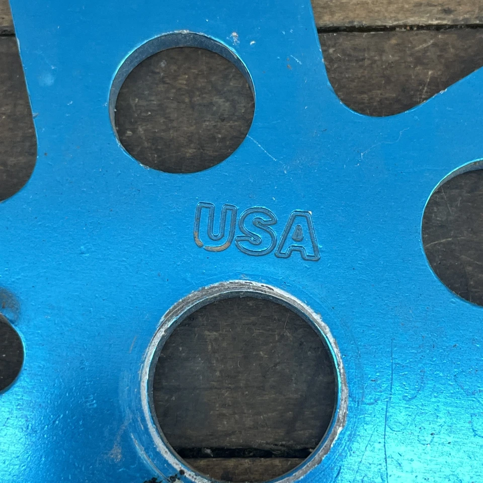 Винтажная передняя звездочка Odyssey Z915 BMX 44T синяя сделано в США алюминиевый сплав средняя школа - Изображение 4 из 4