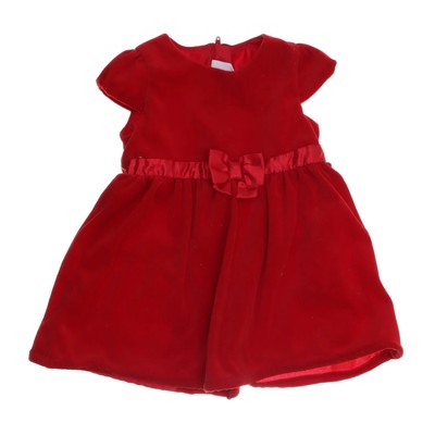 H&M, Kleid, Größe: 86, Rot, Polyester, Einfarbig, Samt, Mädchen #wld