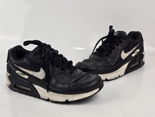 Nike Air Max 90 Black / White Leather Sneakers US Size 5Y