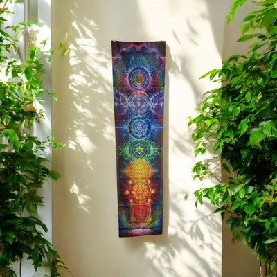 7 Chakra Wandbehang 150×36cm | Meditation Wandteppich Yoga Reiki Spirituelle Deko
