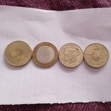 £2 Coins x 4. Bank of England-Scotland-United Nations-Charles Dickens